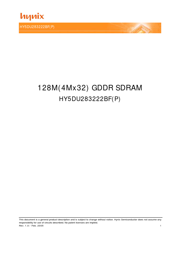 HY5DU283222BF Hynix Semiconductor