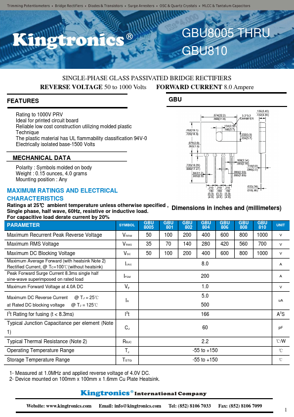 GBU802 Kingtronics