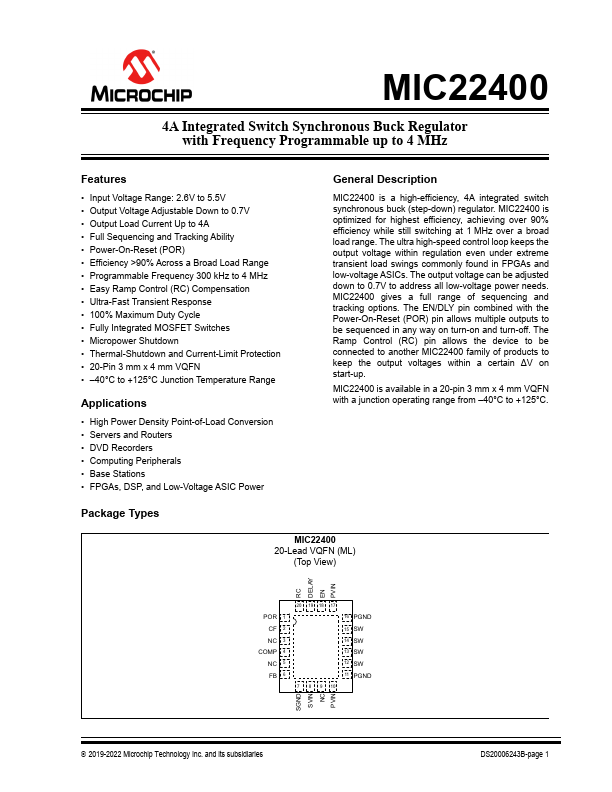 MIC22400 Microchip