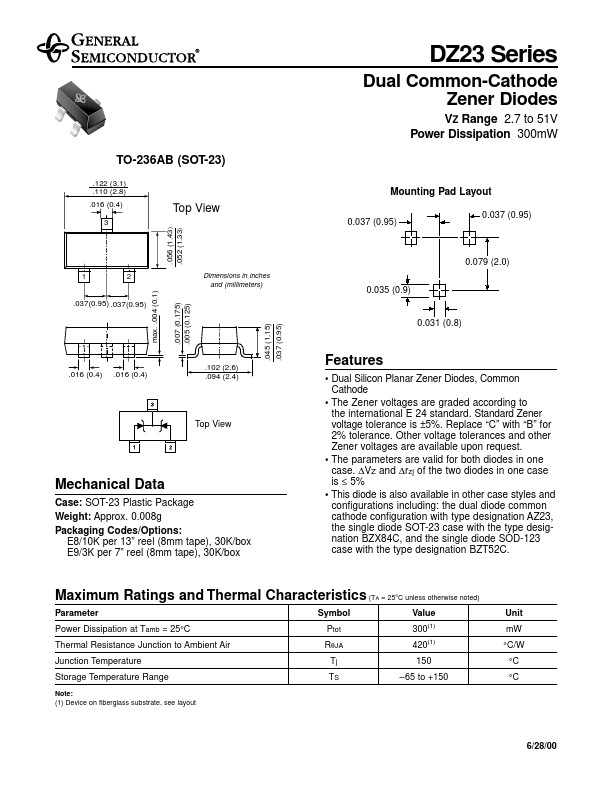 DZ23-B20 General Semiconductor