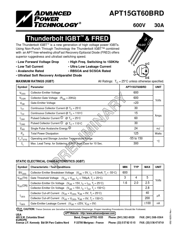 <?=APT15GT60BRD?> डेटा पत्रक पीडीएफ