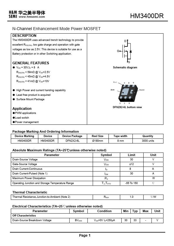 HM3400DR H&M Semiconductor