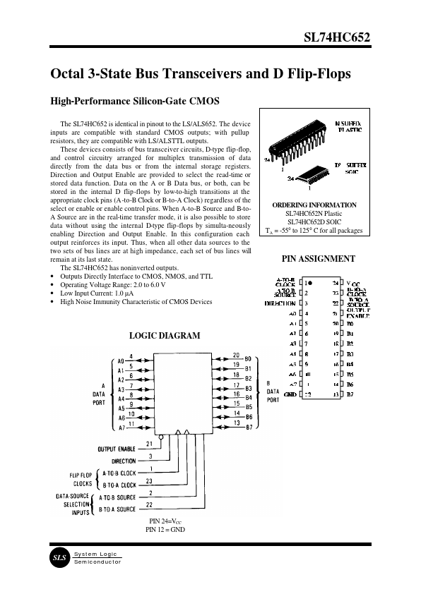 SL74HC652 System Logic Semiconductor