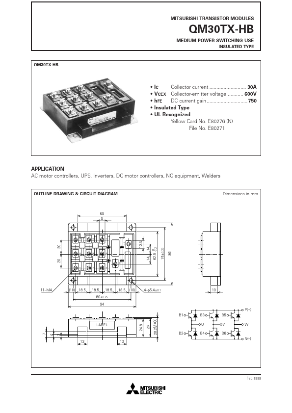 QM30TX-HB Mitsubishi Electric Semiconductor