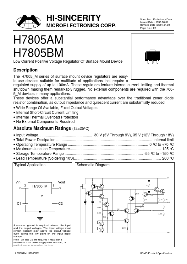 H7805BM Hi-Sincerity Mocroelectronics