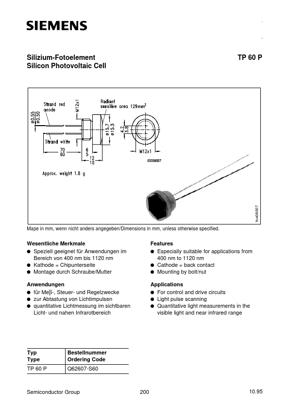 Q62607-S60 Siemens Semiconductor Group