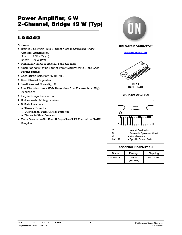 LA4440 ON Semiconductor