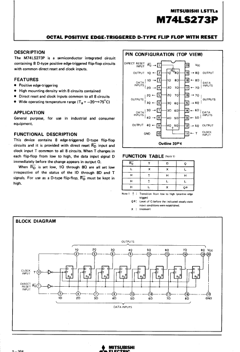74LS273 Mitsubishi Electric Semiconductor