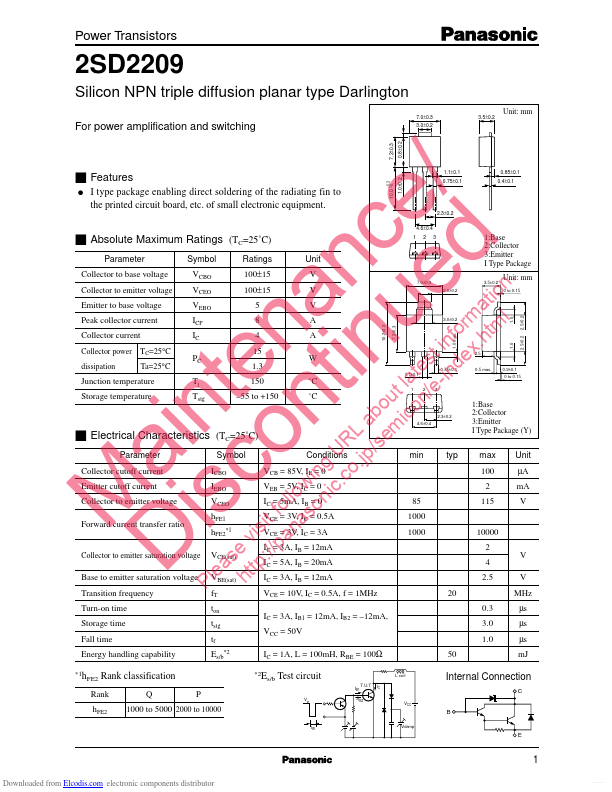 <?=2SD2209?> डेटा पत्रक पीडीएफ