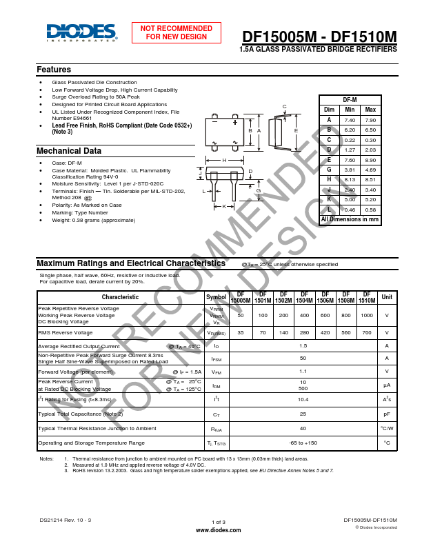 DF1501M Diodes