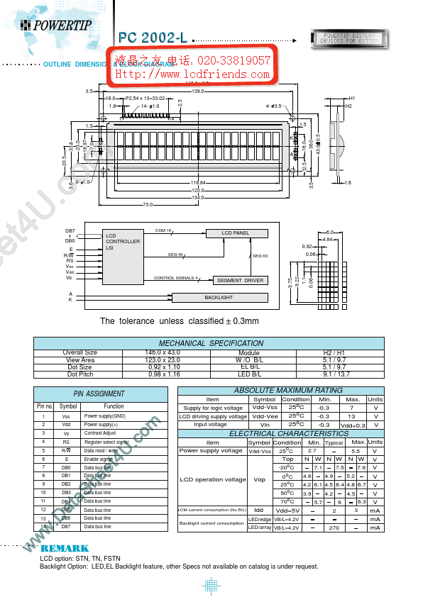 pc2002l POWERTIP