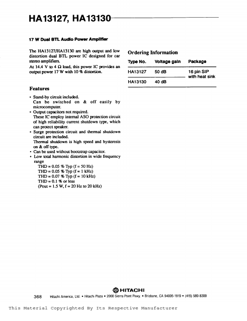 HA13130 Hitachi Semiconductor