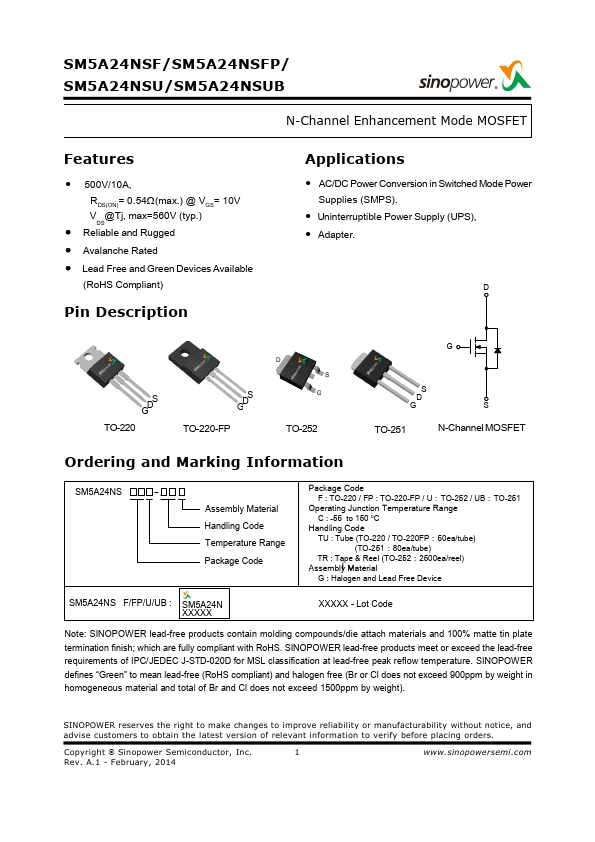 SM5A24NSF Sinopower