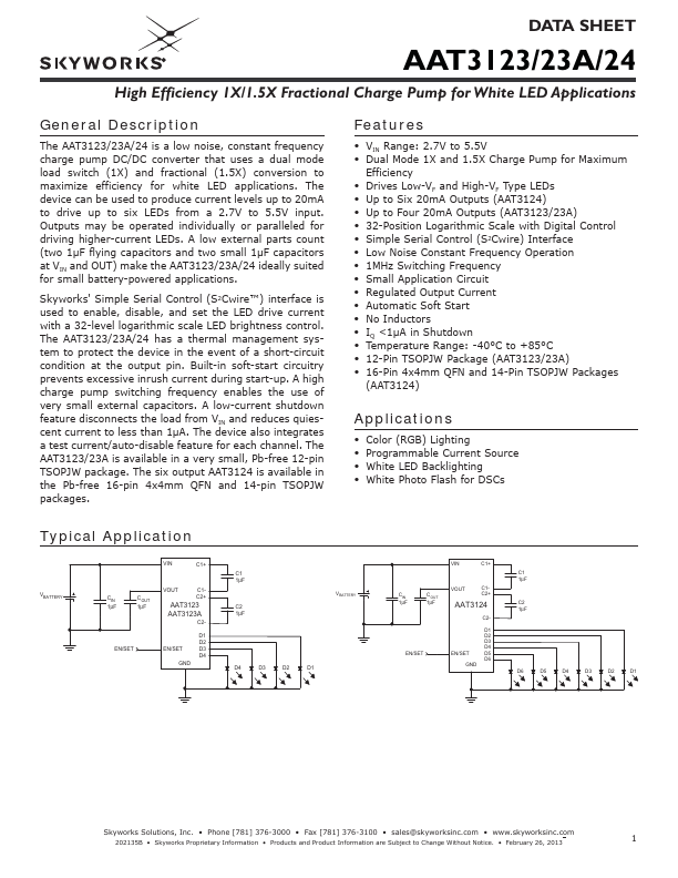 AAT3123 Skyworks Solutions