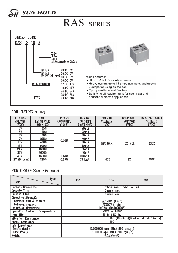 RAS-24-10-B SUN HOLD ELECTRIC