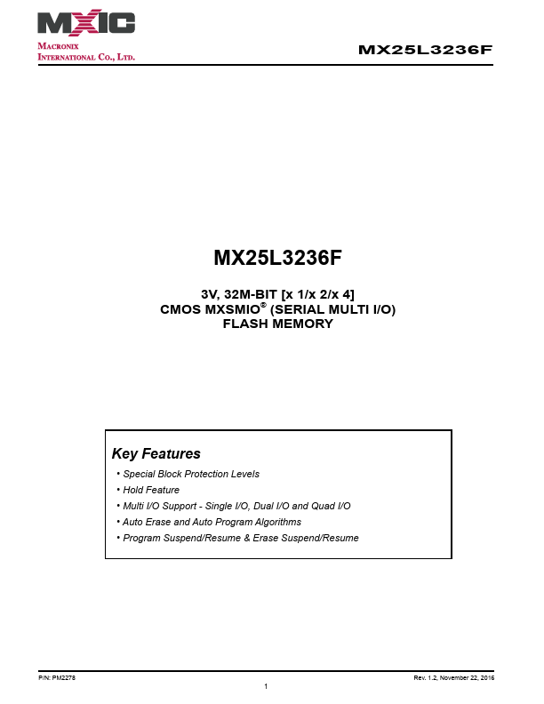 MX25L3236F Macronix