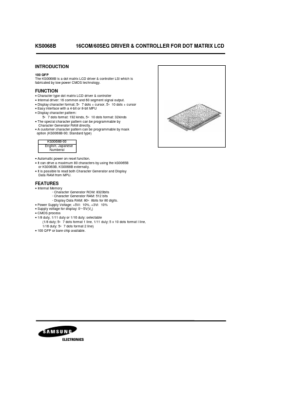 KS0068B Samsung semiconductor