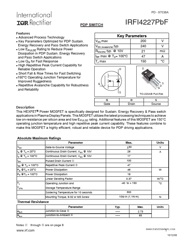 IRFI4227PBF International Rectifier