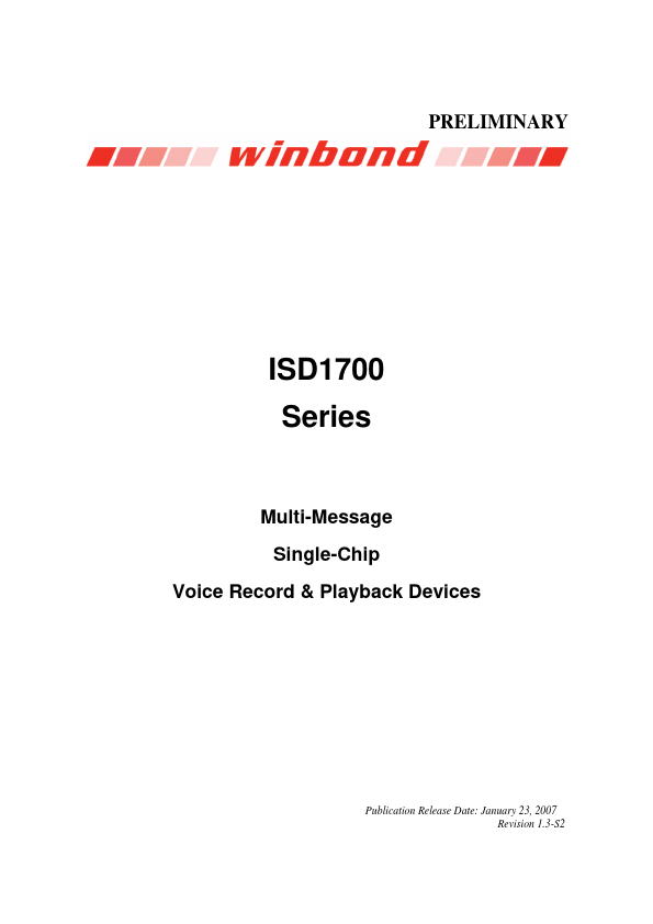 ISD1730 Winbond Electronics