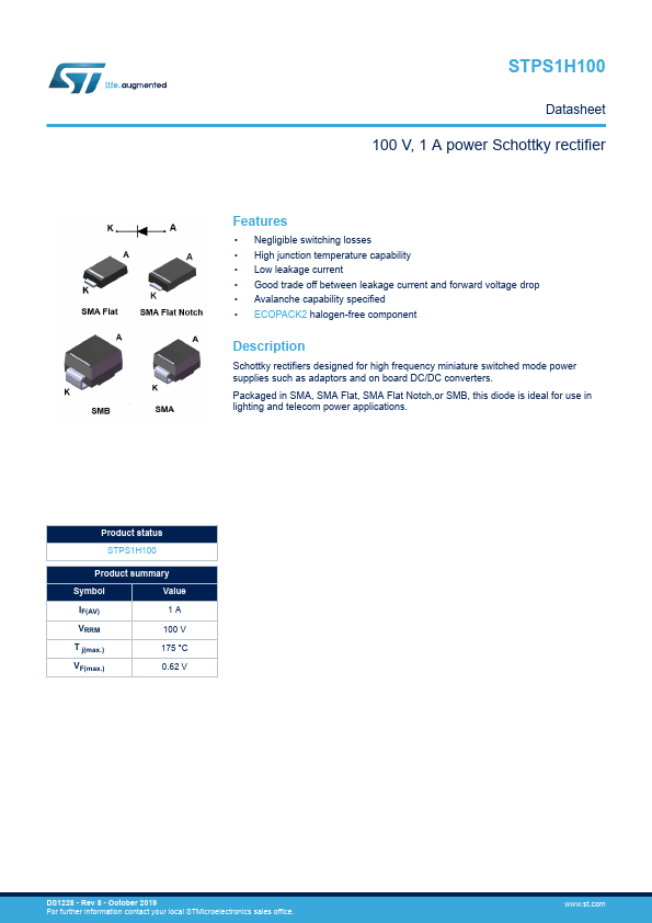 STPS1H100U STMicroelectronics