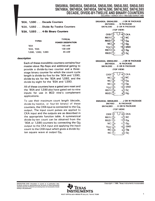 SN7493A Texas Instruments