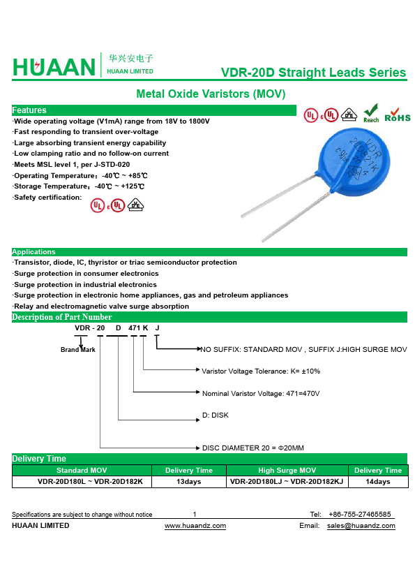 <?=VDR-20D181KJ?> डेटा पत्रक पीडीएफ