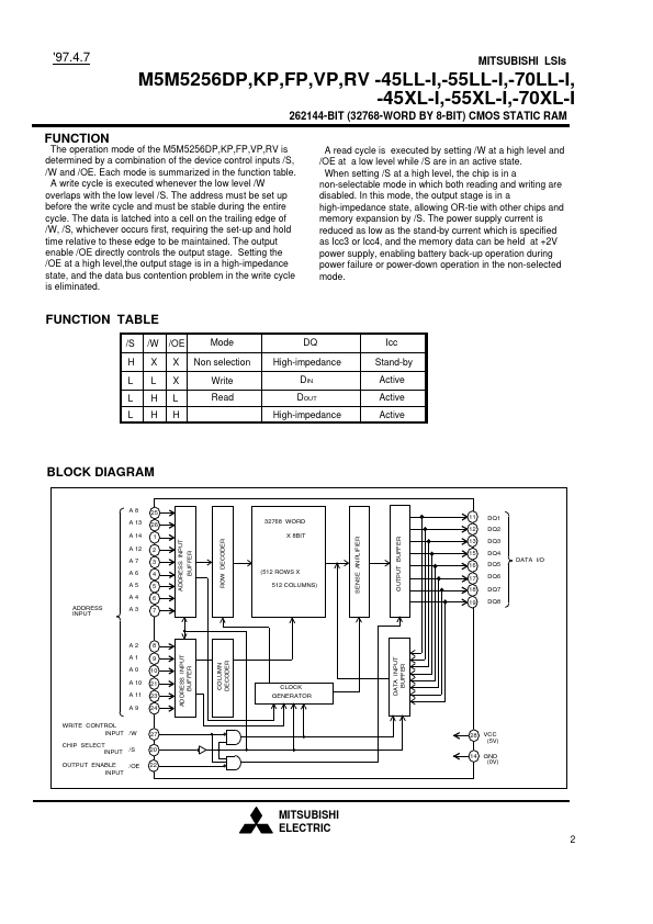 M5M5256KP-70XL-I