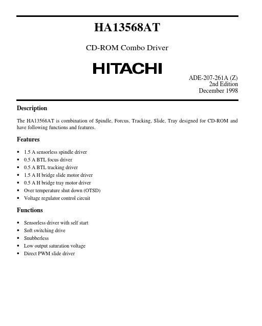 HA13568AT Hitachi Semiconductor