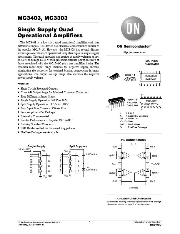 MC3303 ON Semiconductor