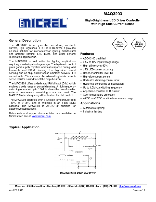 MAQ3203 Micrel Semiconductor