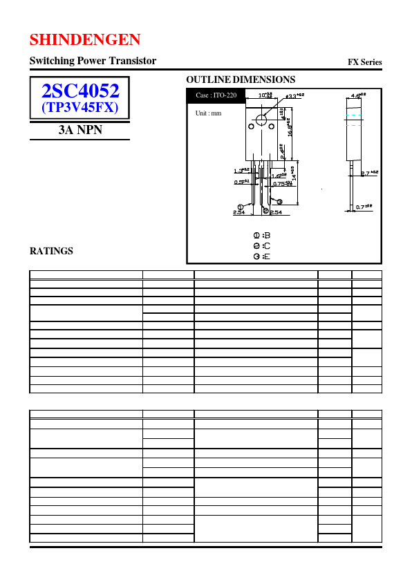 2SC4052 Shindengen Electric Mfg.Co.Ltd