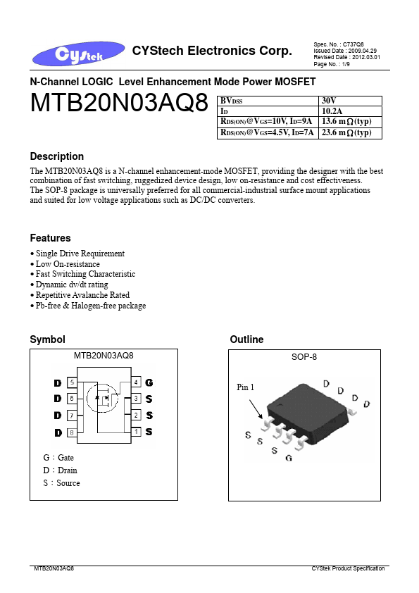 <?=MTB20N03AQ8?> डेटा पत्रक पीडीएफ