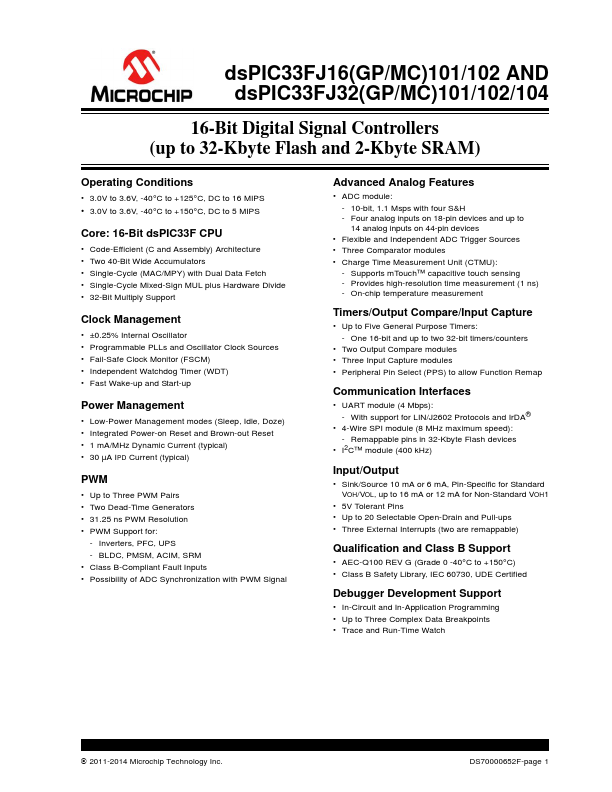 dsPIC33FJ32MC102 Microchip Technology