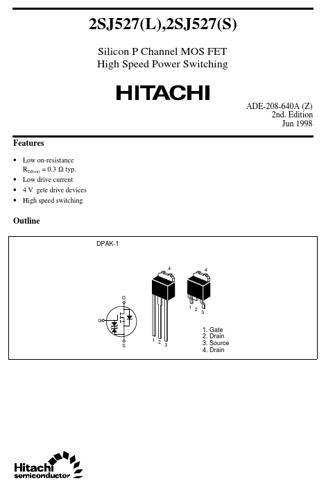 2SJ527 Hitachi Semiconductor