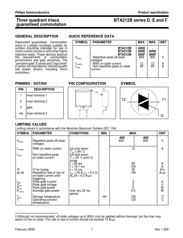 BTA212B-800F NXP