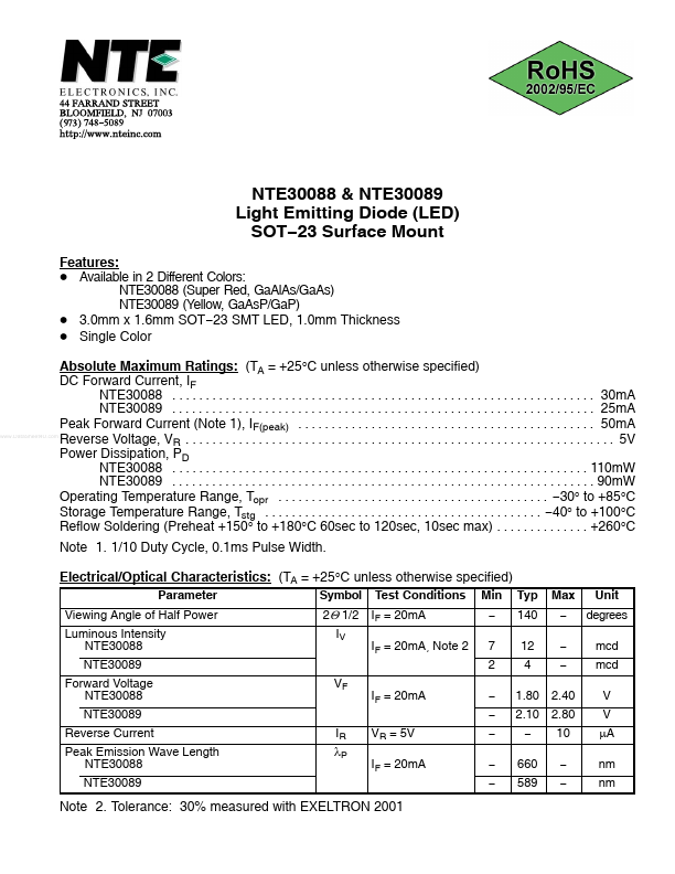 NTE30089 NTE Electronics