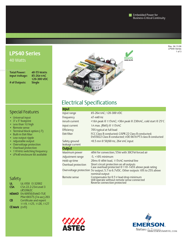 <?=LPS40?> डेटा पत्रक पीडीएफ