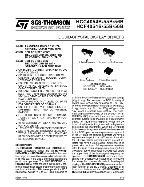 HCF4055B STMicroelectronics