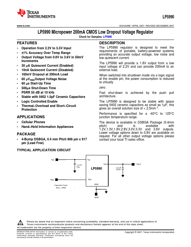 <?=LP5990?> डेटा पत्रक पीडीएफ