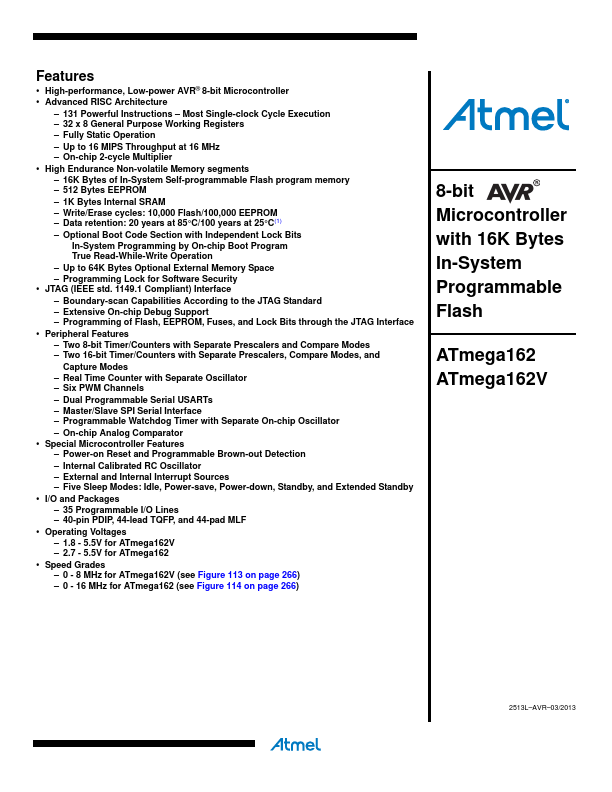 ATmega162V ATMEL Corporation