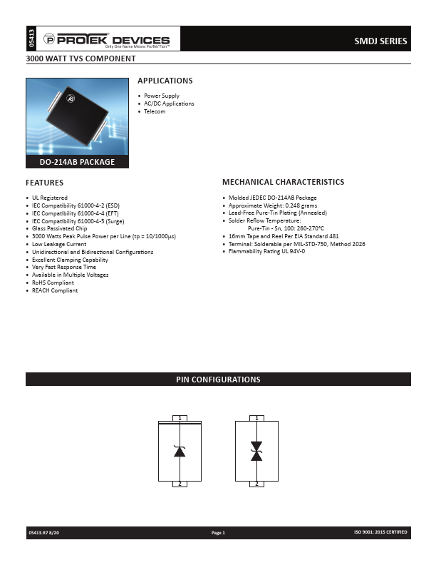 SMDJ200A Protek Devices