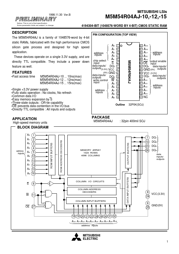 M5M54R04AJ-15 Mitsubishi