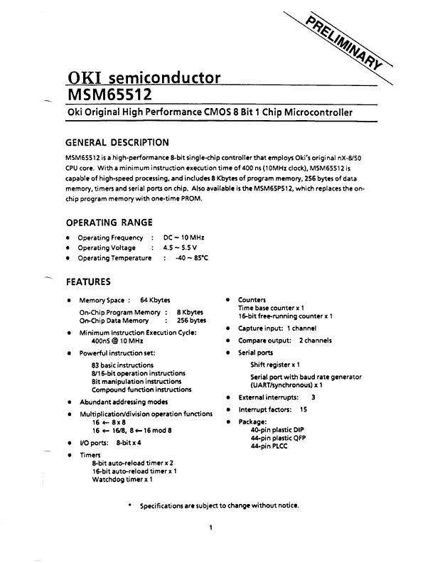 MSM65512 OKI electronic componets