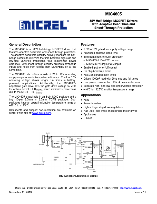 MIC4605 Micrel Semiconductor