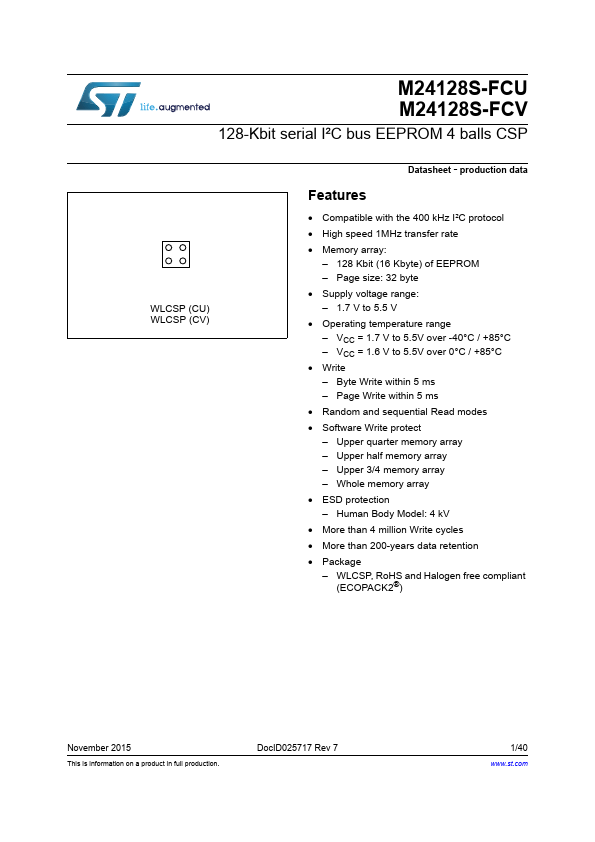 M24128S-FCU STMicroelectronics