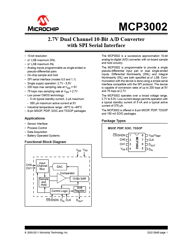 MCP3002 Microchip Technology