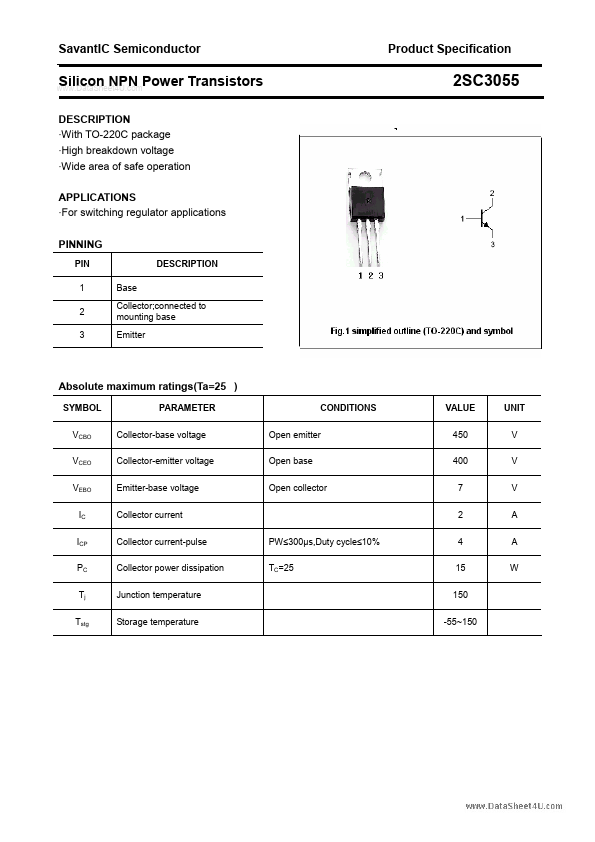 <?=2SC3055?> डेटा पत्रक पीडीएफ