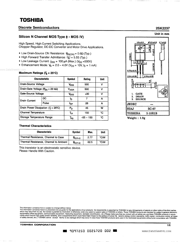 K2237 Toshiba Semiconductor