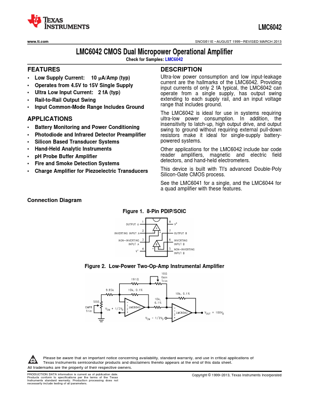 LMC6042 Texas Instruments