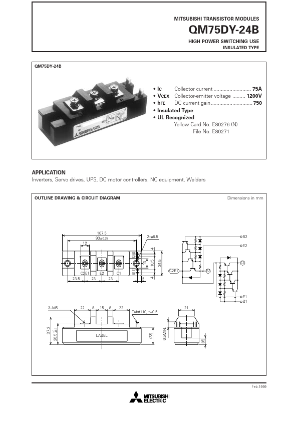 QM75DY-24B Mitsubishi Electric Semiconductor